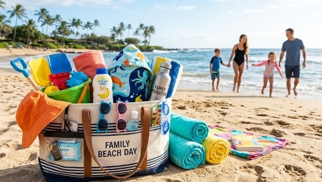 Beach vacation packing essentials for families with kids