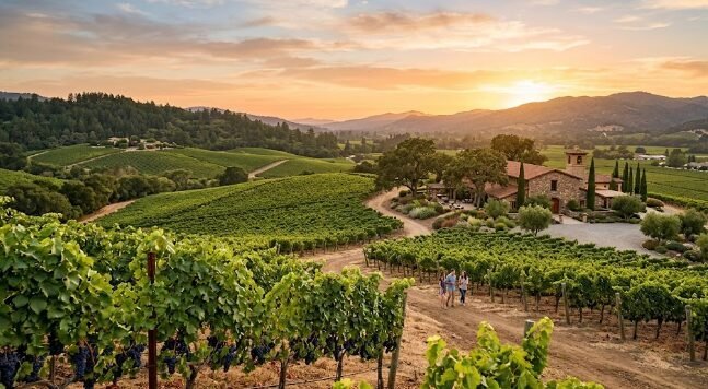 Napa Valley vineyard wine country in California