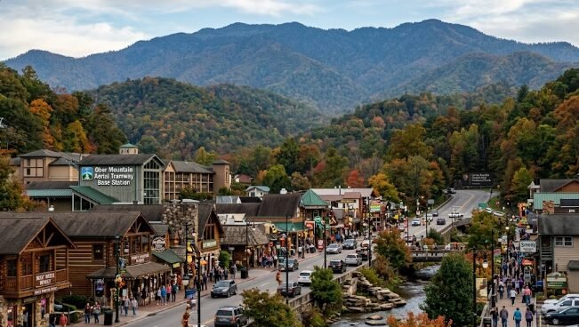 Gatlinburg Tennessee gateway town to Great Smoky Mountains National Park
