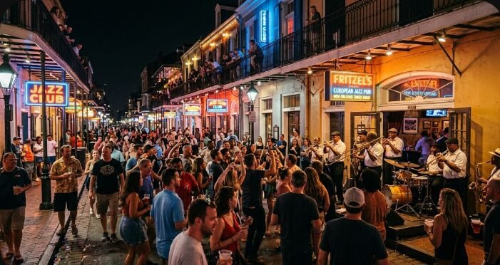 New Orleans French Quarter jazz music and nightlife